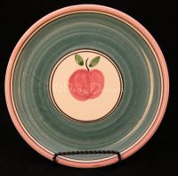 Caleca ORCHARD - APPLE Salad Plate - Teal/Pink